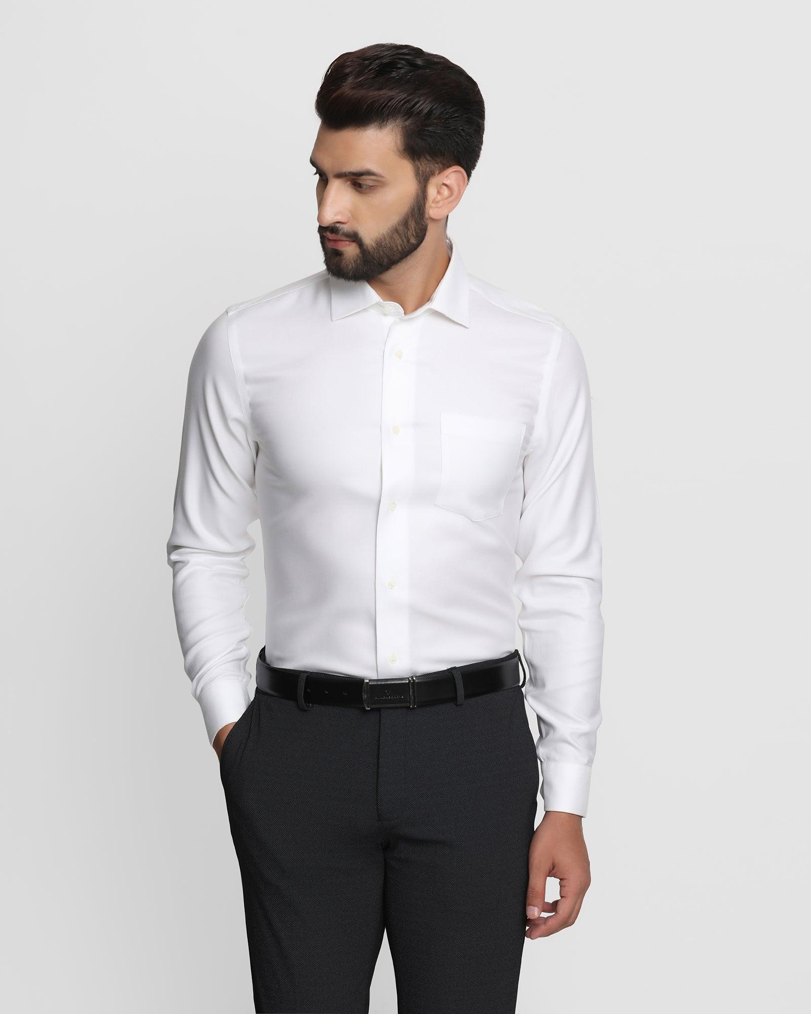 Non Iron Formal White Solid Shirt - Verito