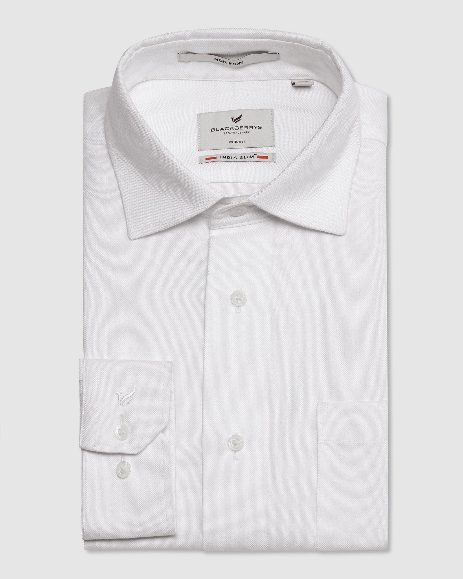 Non Iron Formal White Solid Shirt - Verito
