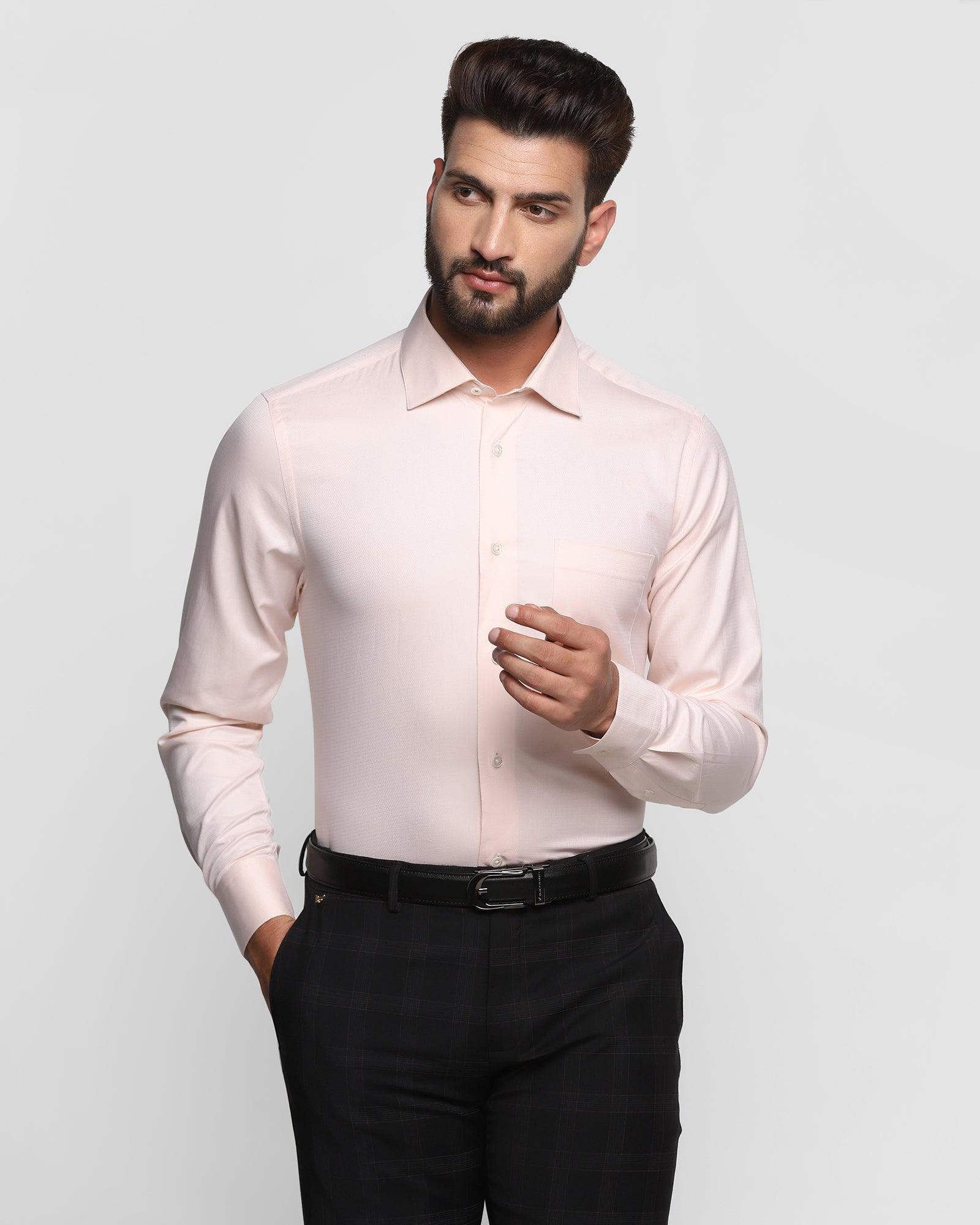 Luxe Formal Pink Solid Shirt - Wonder