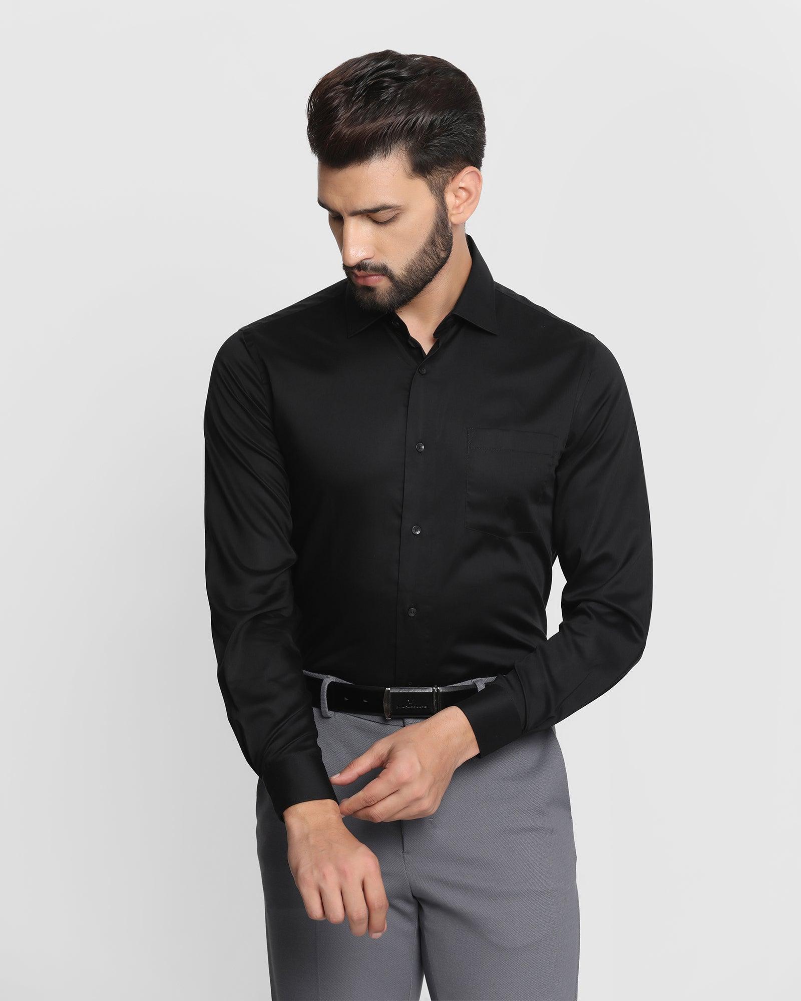 Formal Black Solid Shirt - Dawn