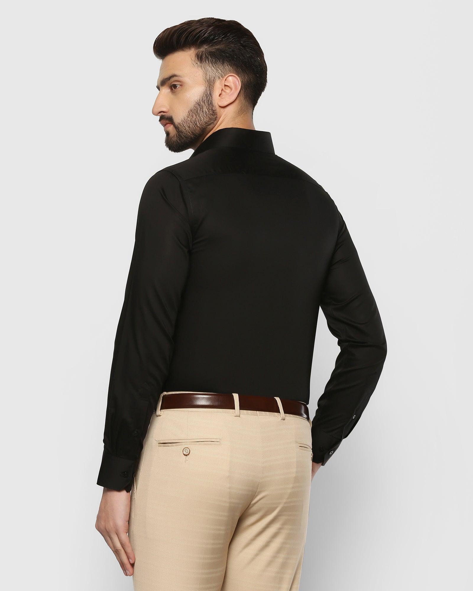 Black Shirt with Brown Pants