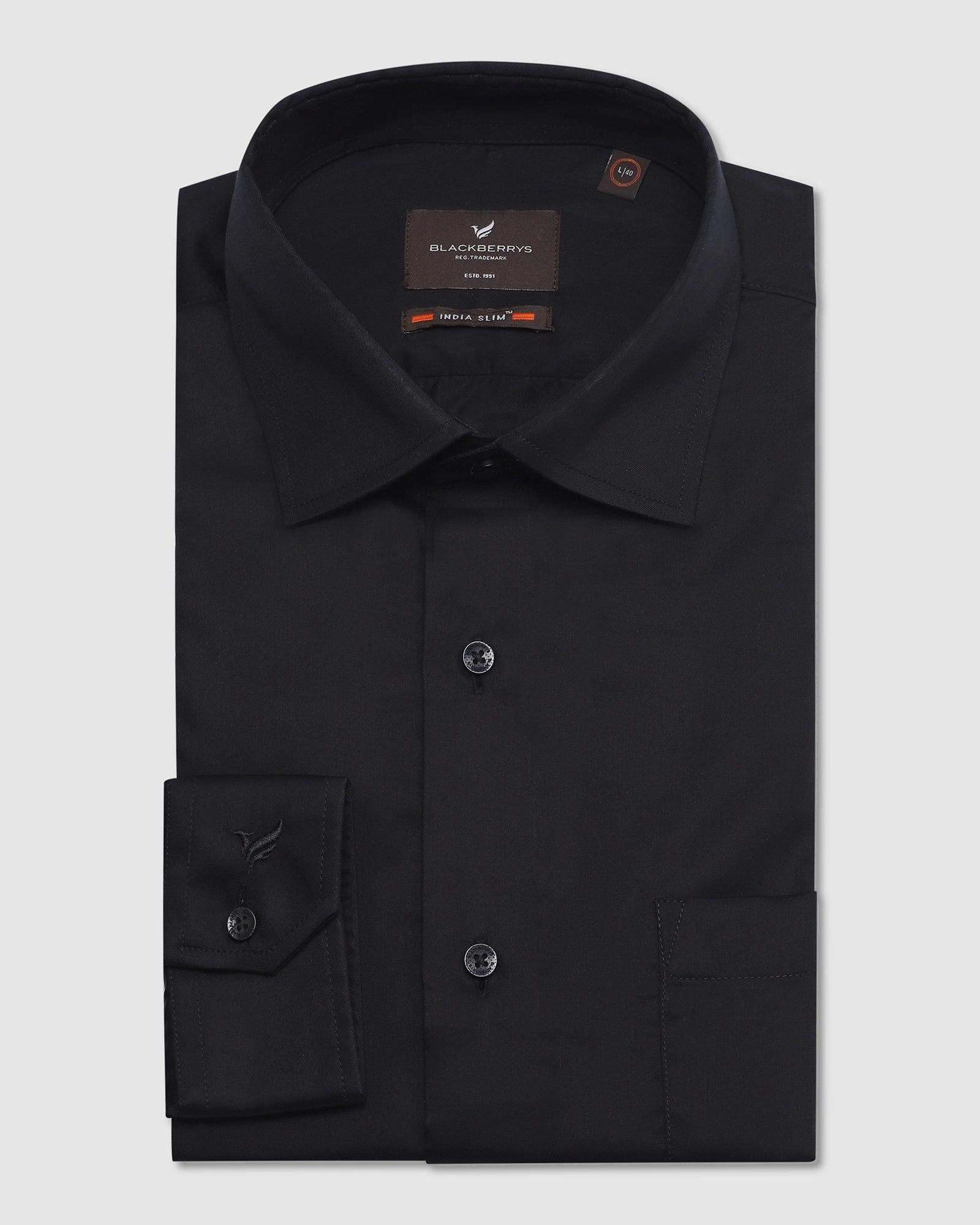Formal Black Solid Shirt - Dawn