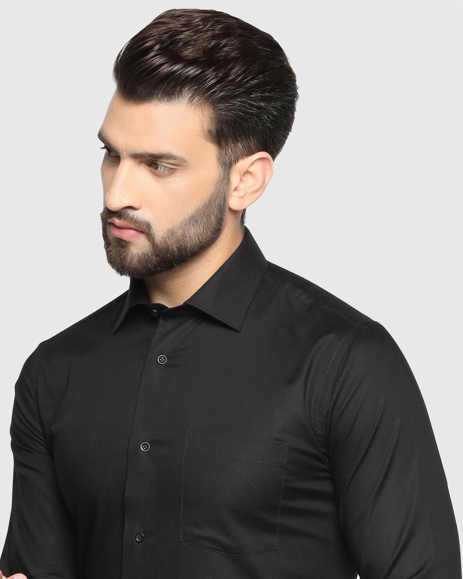 Solid Formal Shirt In Black (Otto) - Blackberrys