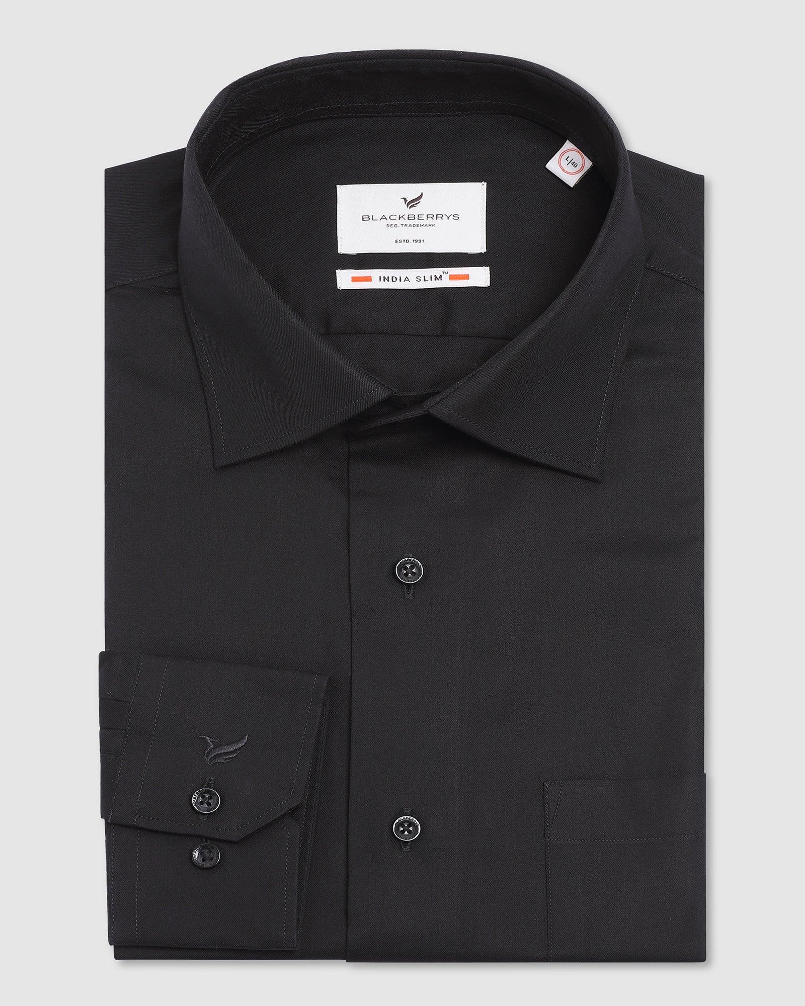 Formal Black Solid Shirt - Otto