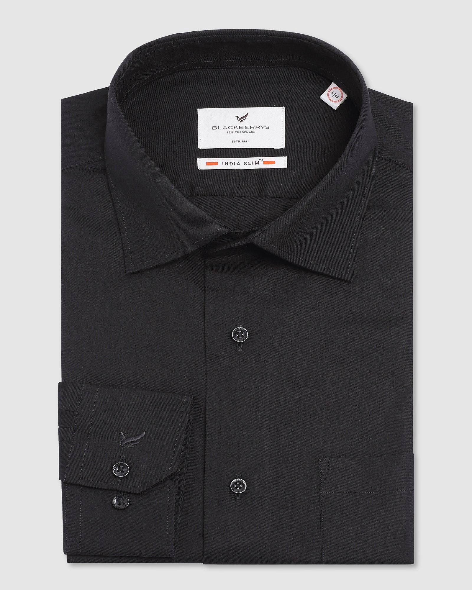 Solid Formal Shirt In Black (Otto) - Blackberrys