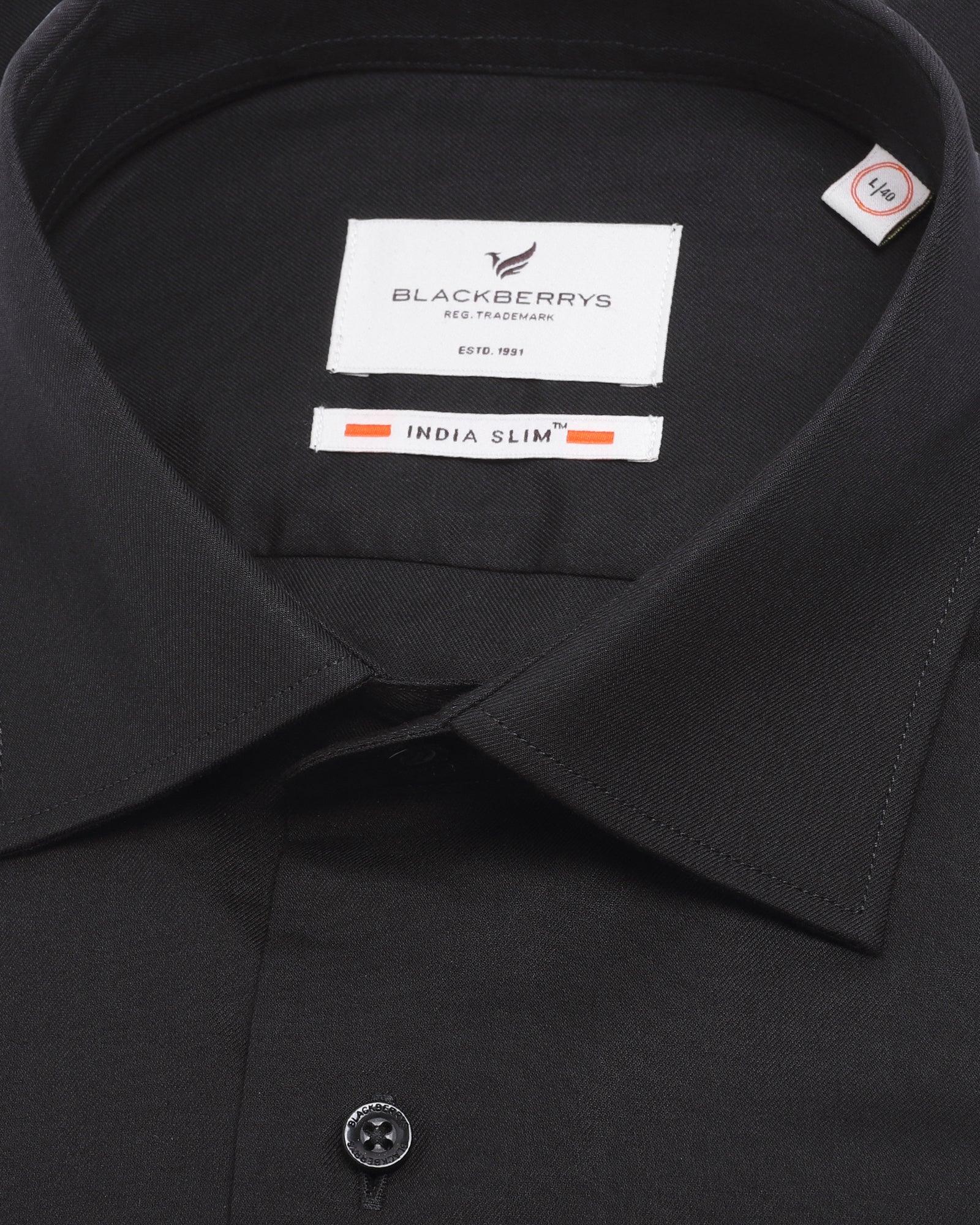 Solid Formal Shirt In Black (Otto) - Blackberrys