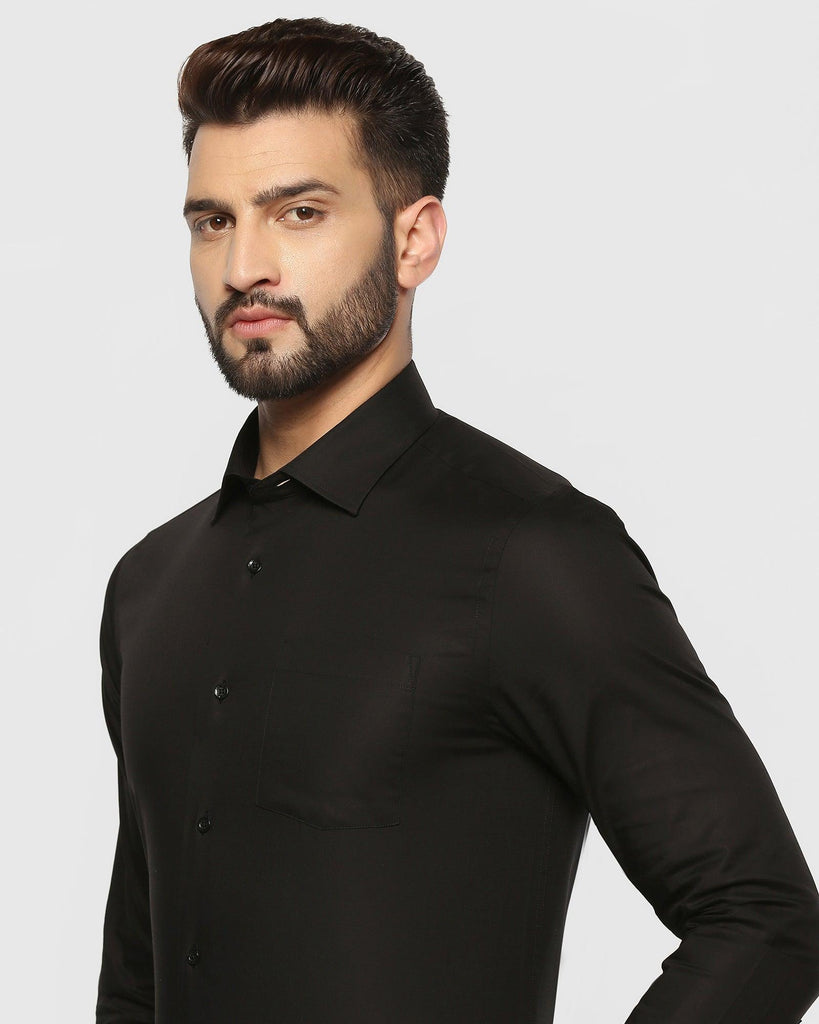 Formal Black Solid Shirt - Retro