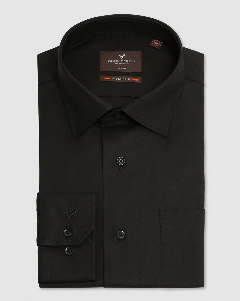 Formal Black Solid Shirt - Retro