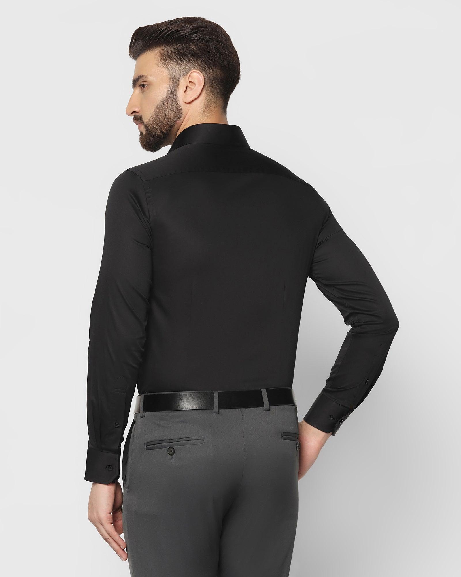 Solid Formal Shirt In Black (Simble) - Blackberrys