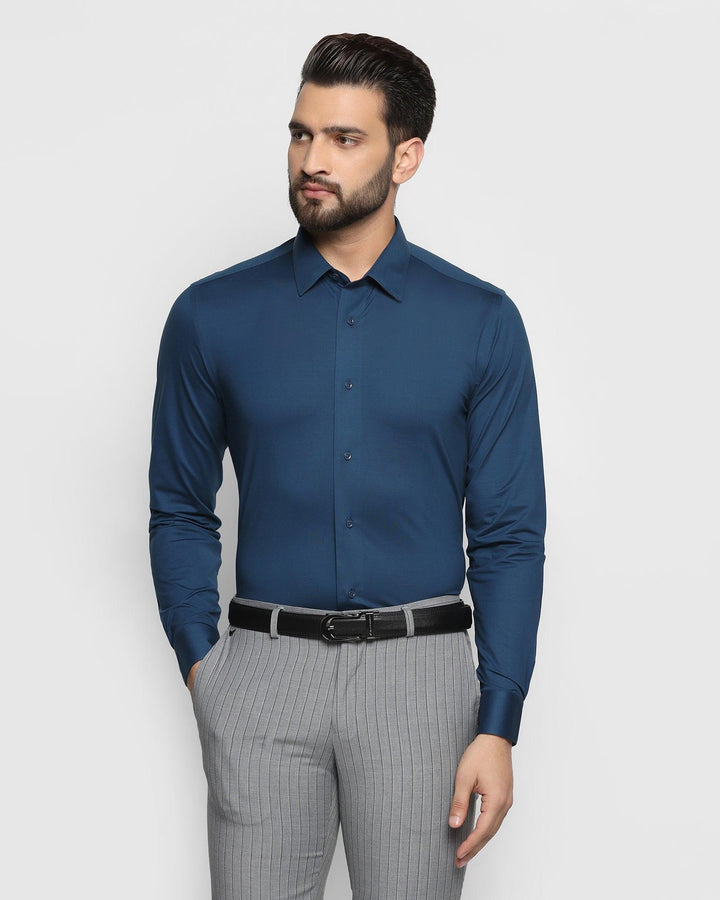 Formal Blue Solid Shirt - Jean