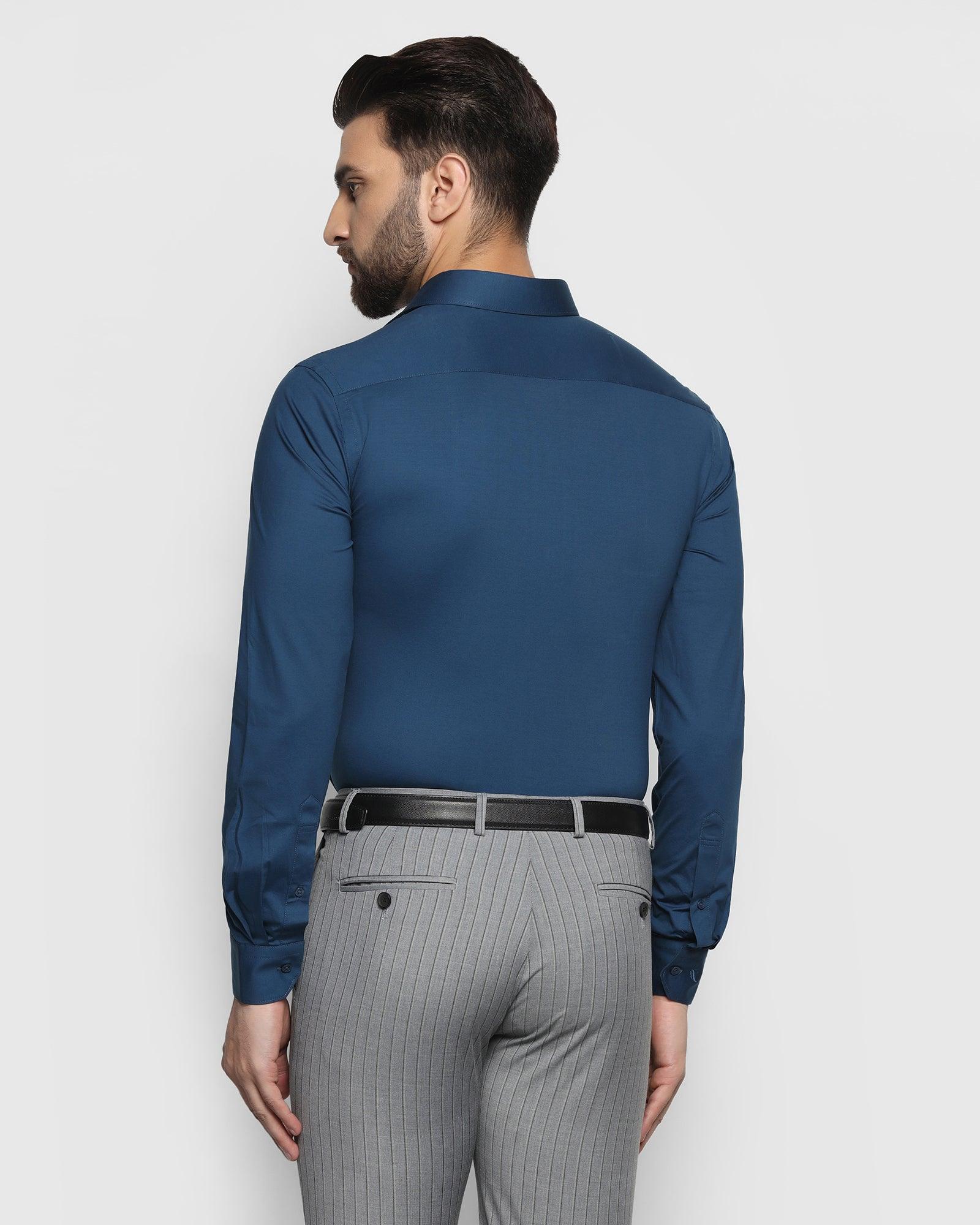 Formal Blue Solid Shirt - Jean