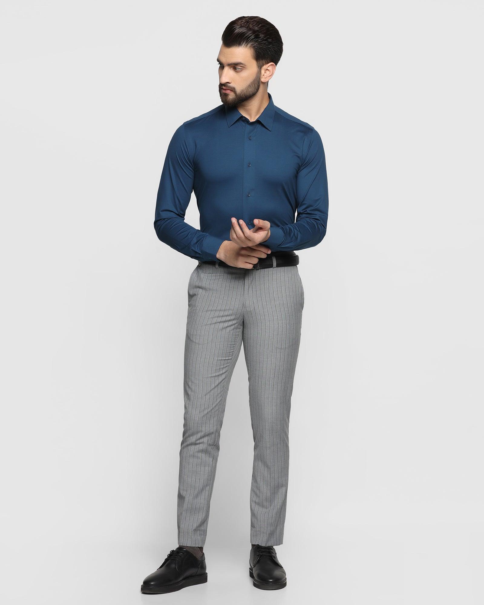 Formal Blue Solid Shirt - Jean