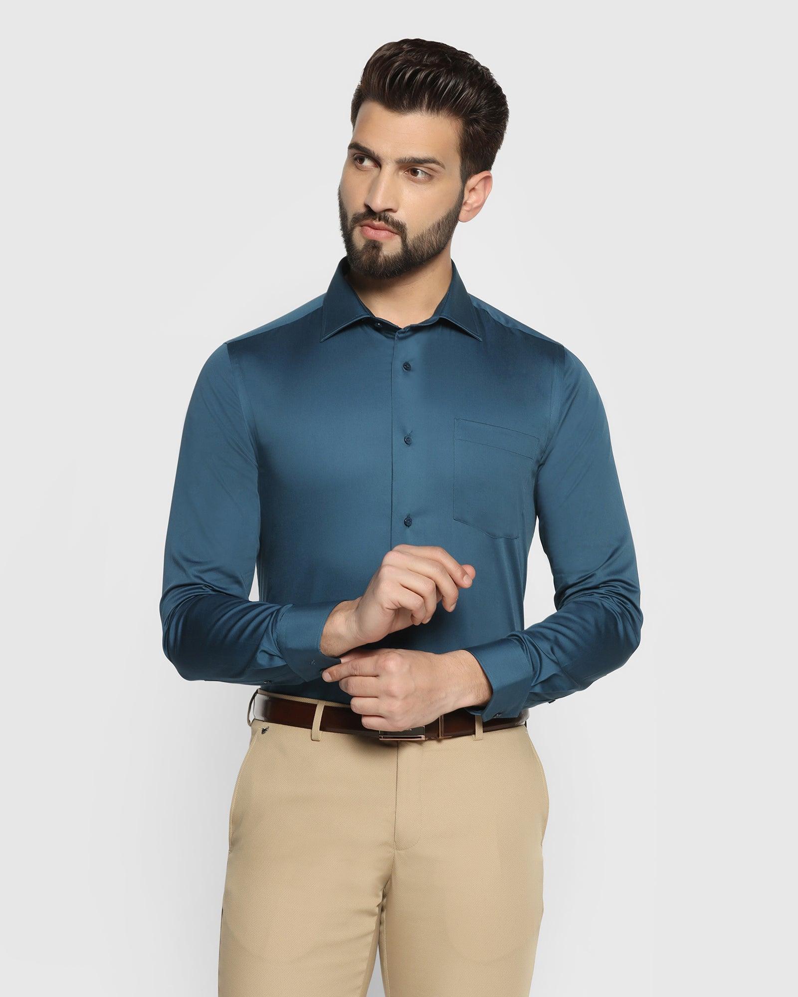 Formal Blue Solid Shirt - Manuel