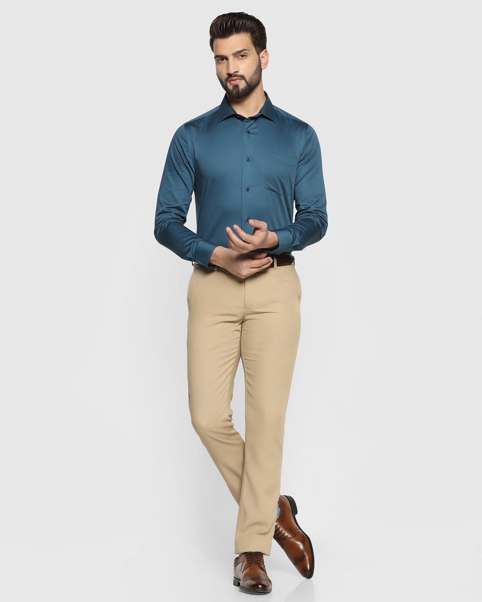 Formal Blue Solid Shirt - Manuel