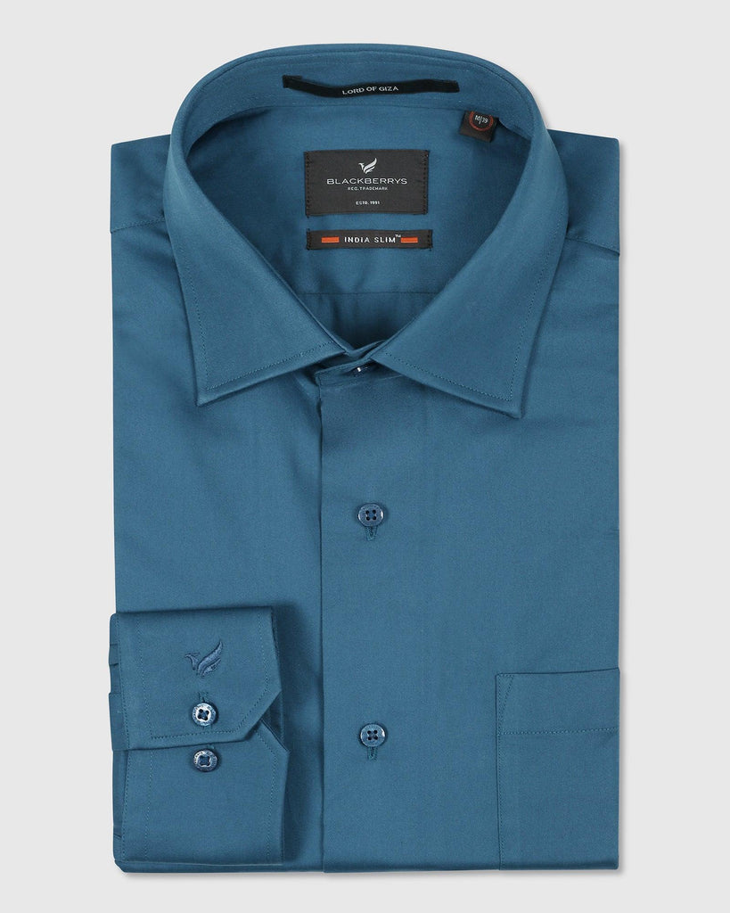 Formal Blue Solid Shirt - Manuel