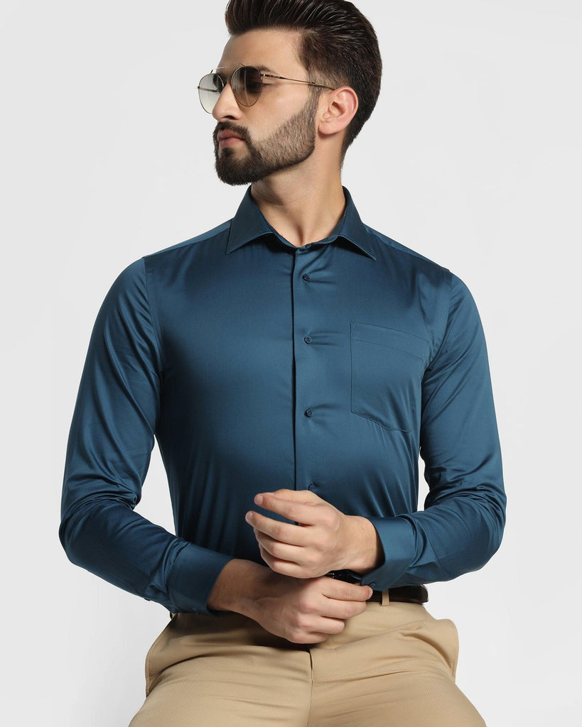 Formal Blue Solid Shirt - Manuel