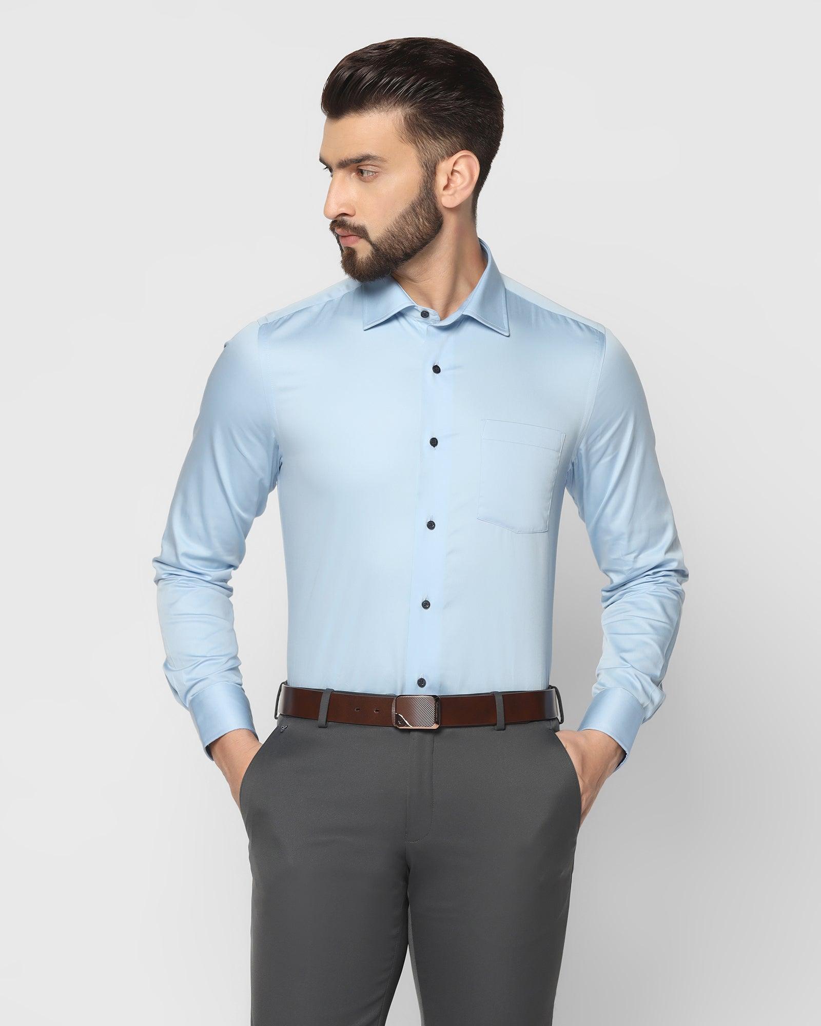 Solid Formal Shirt In Blue (Simble) - Blackberrys