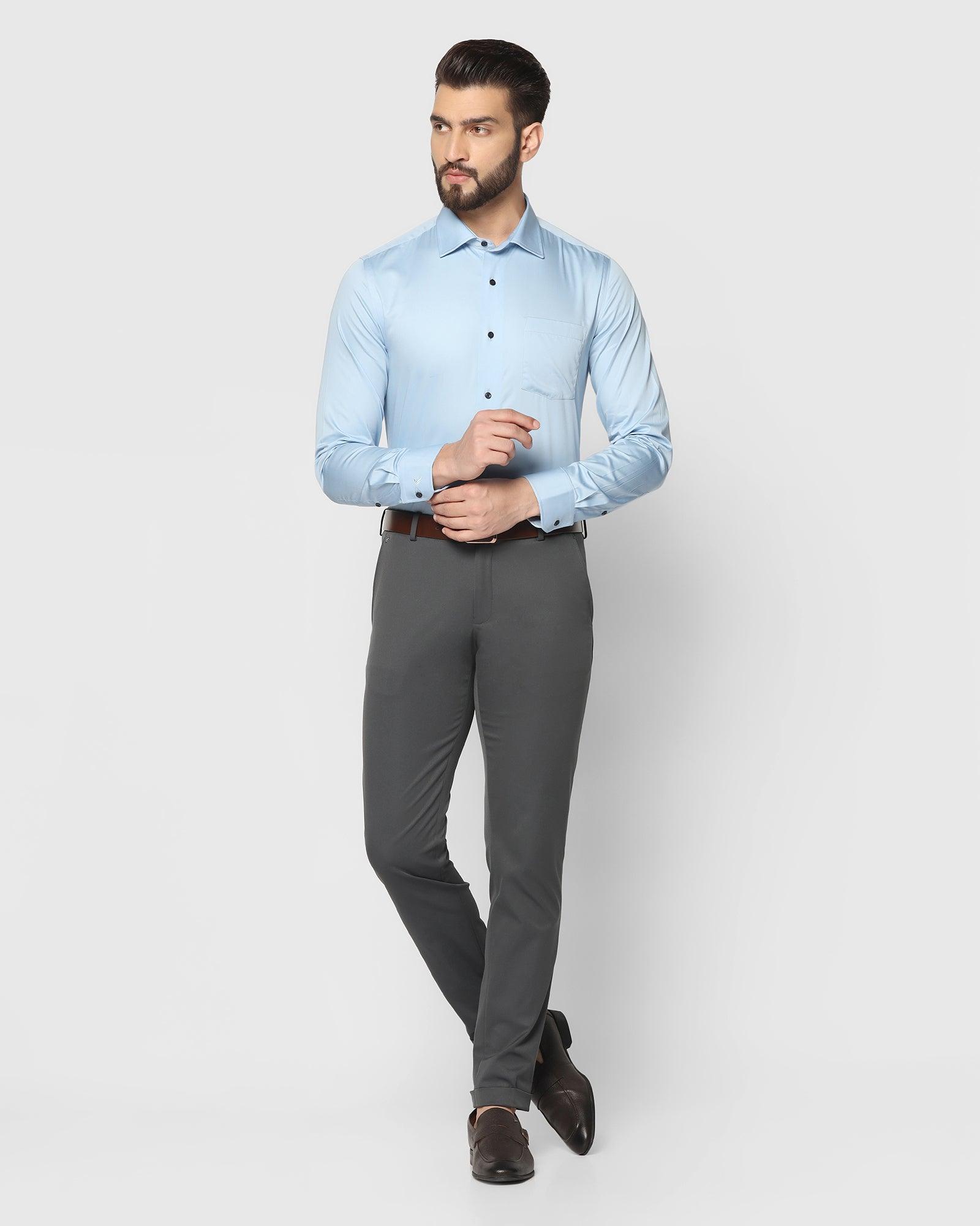 Solid Formal Shirt In Blue (Simble) - Blackberrys