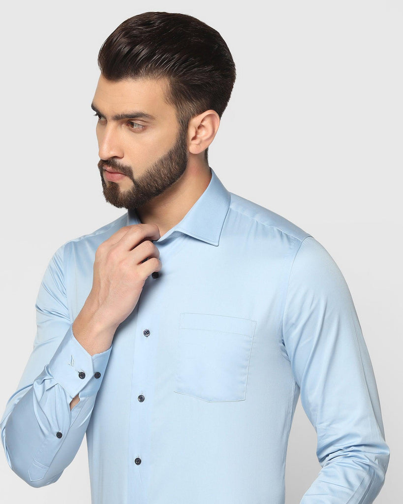 Formal Blue Solid Shirt - Simble