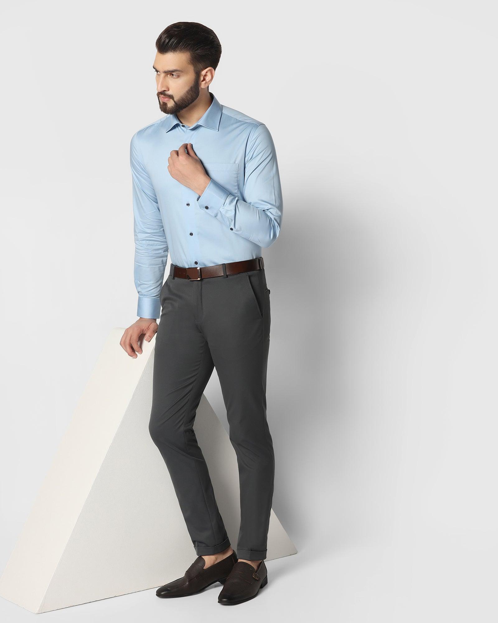 Solid Formal Shirt In Blue (Simble) - Blackberrys