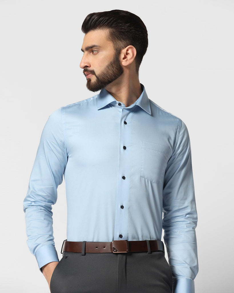 Formal Blue Solid Shirt - Simble