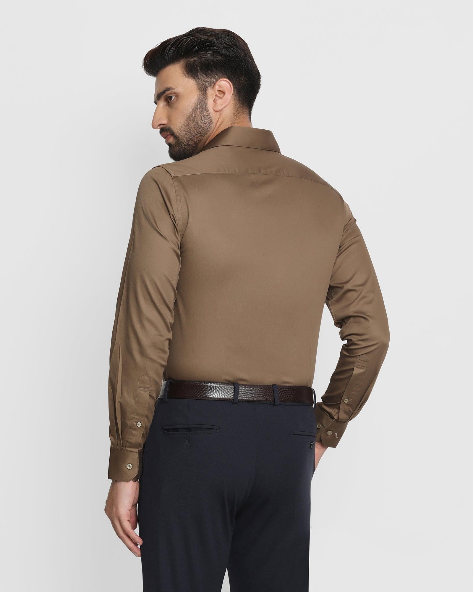 Formal Brown Solid Shirt - Carson