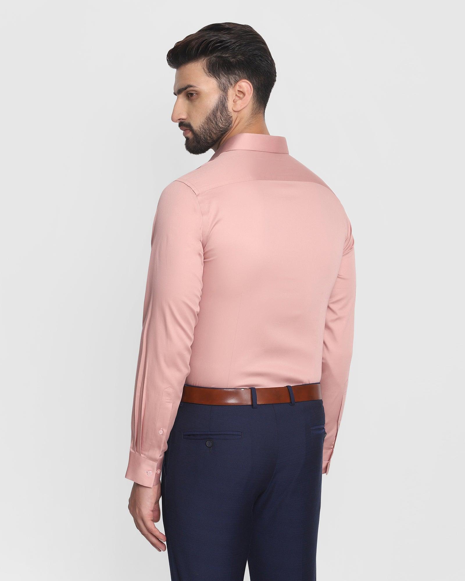 Formal Dusty Pink Solid Shirt - Zylor