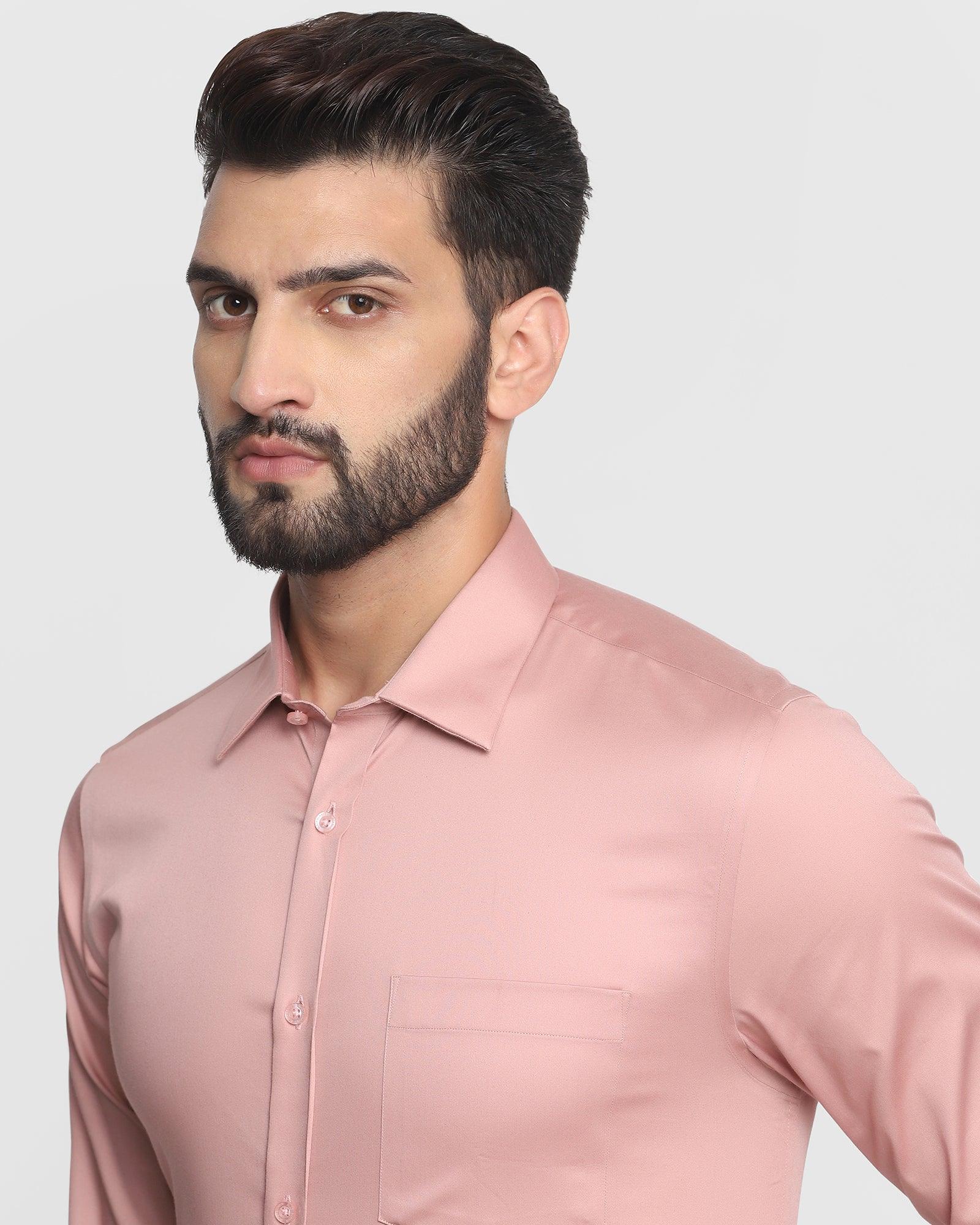 Formal Dusty Pink Solid Shirt - Zylor