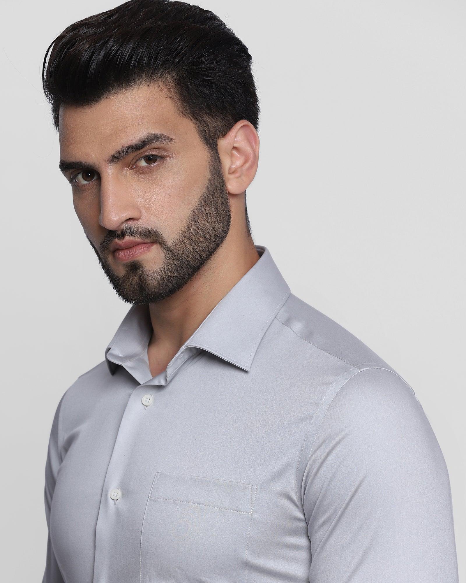 Formal Grey Solid Shirt - Hailor