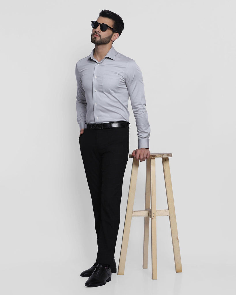 Formal Grey Solid Shirt - Hailor