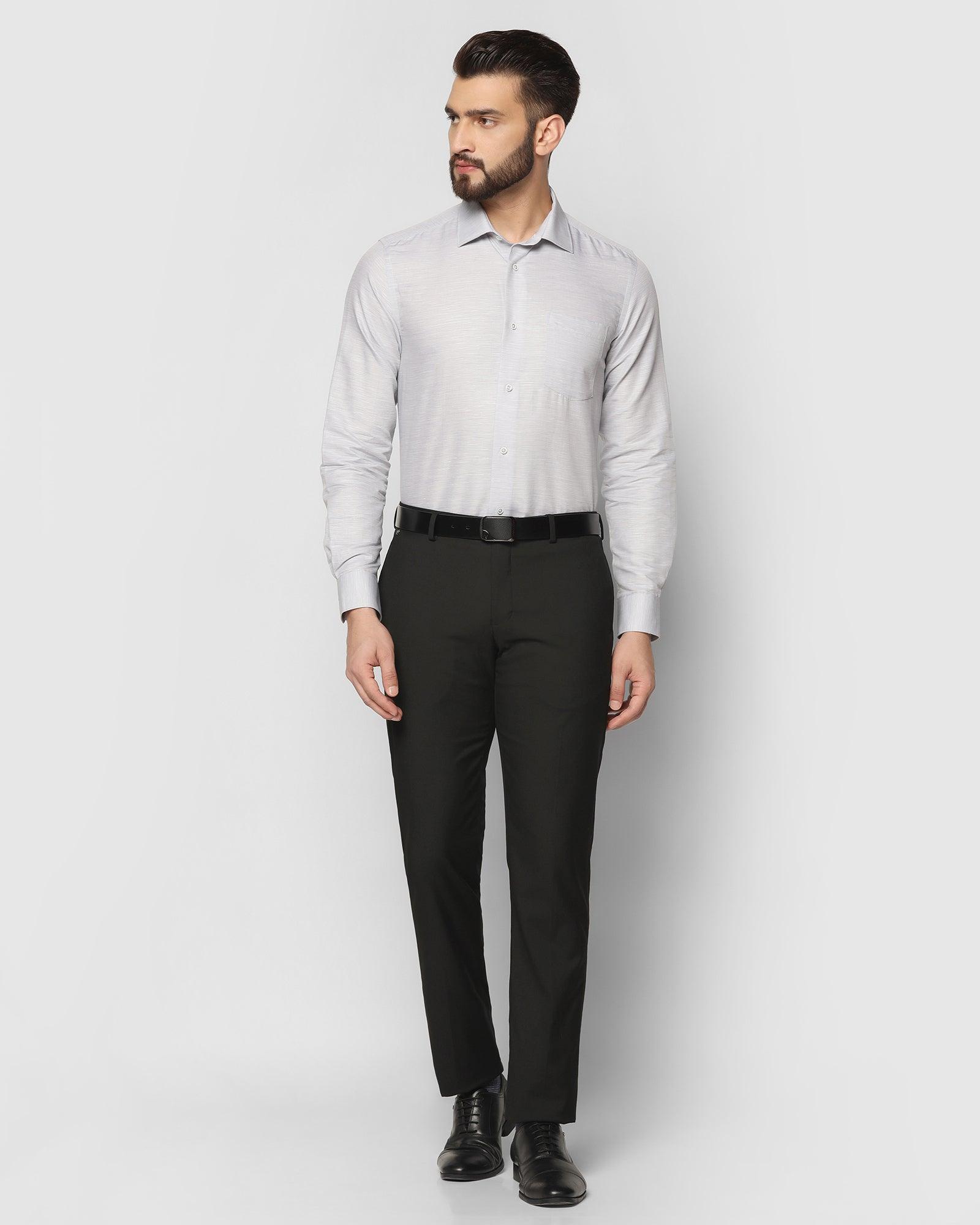 Linen Formal Grey Solid Shirt - Parson