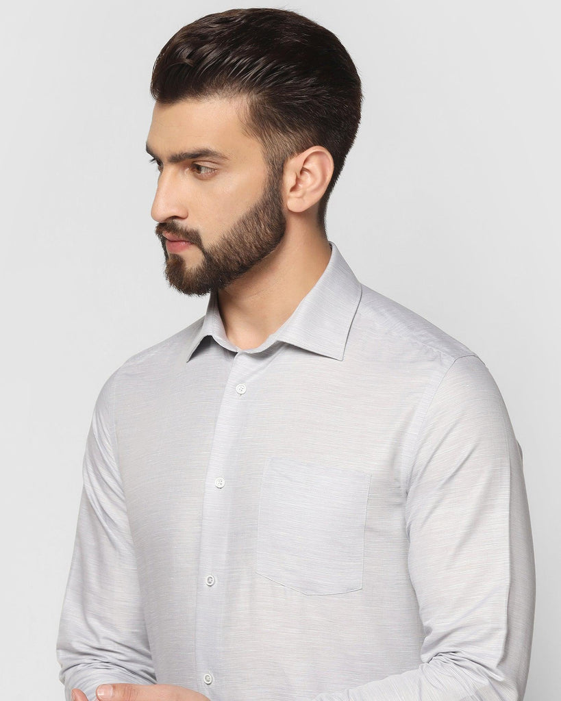 Linen Formal Grey Solid Shirt - Parson