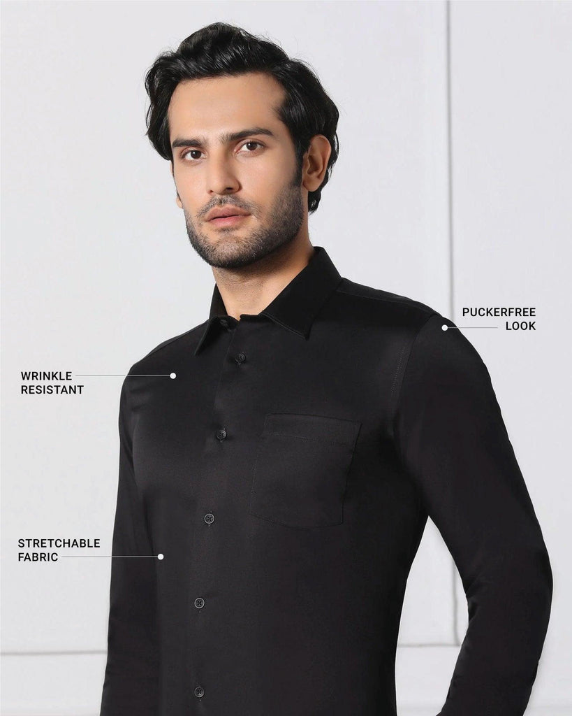 Must Haves Formal Jet Black Solid Shirt - Sailor