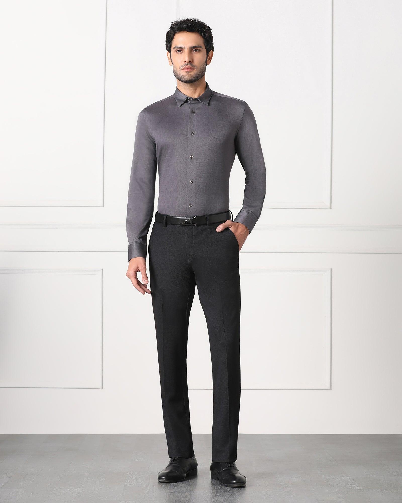 Buy Must Haves Formal Grey Solid Shirt Online at Blackberrys