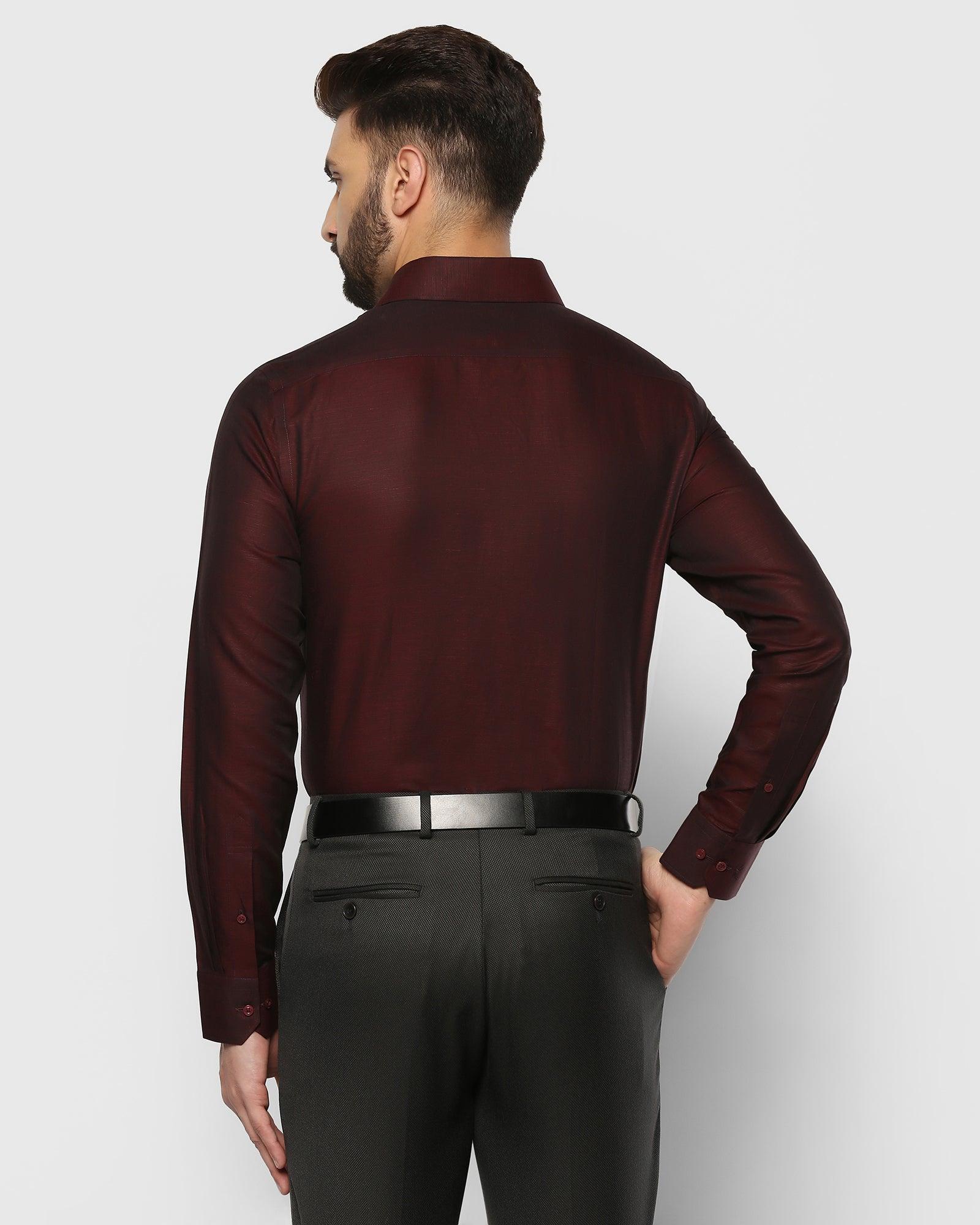Regular Fit Corduroy shirt - Burgundy - Men | H&M IN