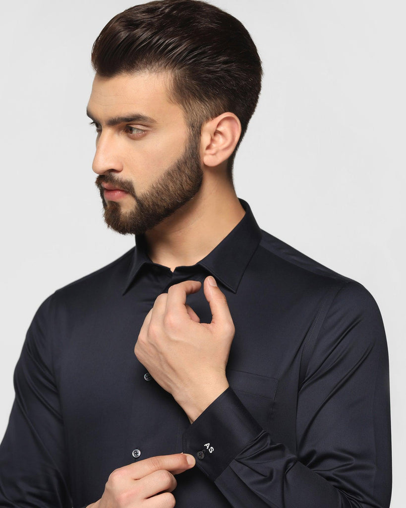 Personalized Formal Navy Solid Shirt - Sailor