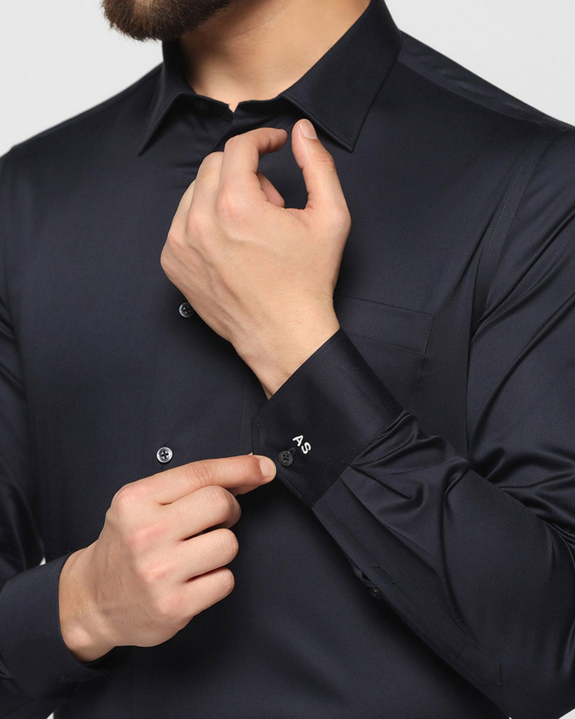 Personalized Formal Navy Solid Shirt - Sailor