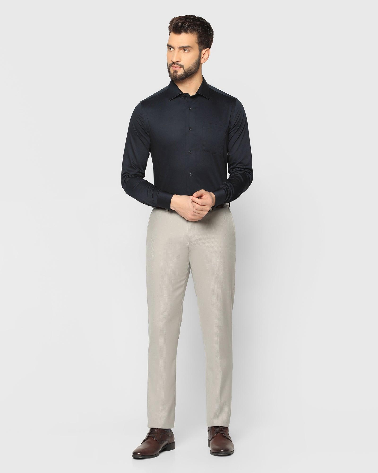 Solid Formal Shirt In Navy (Simble) - Blackberrys