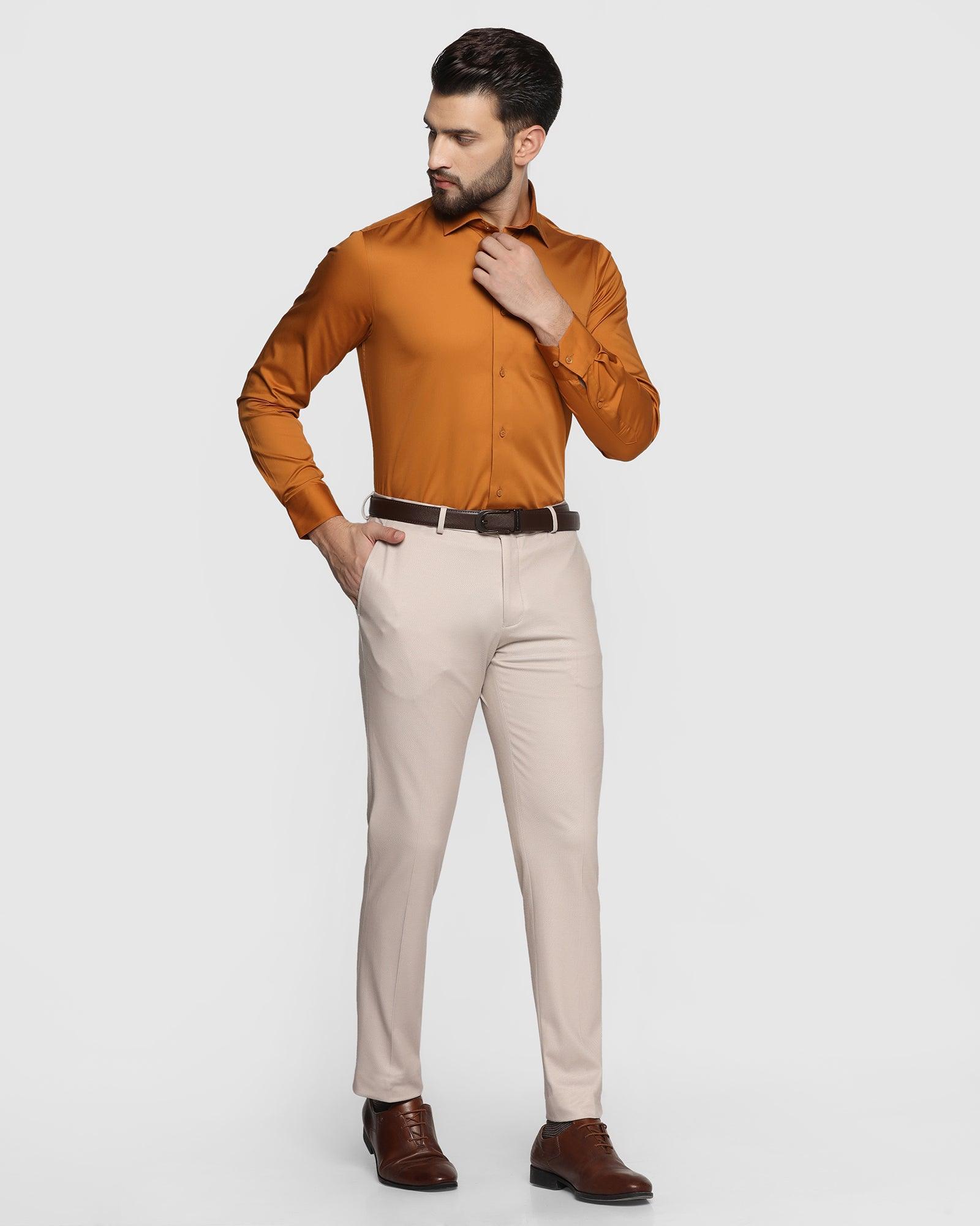 Formal Ochre Solid Shirt - Manuel
