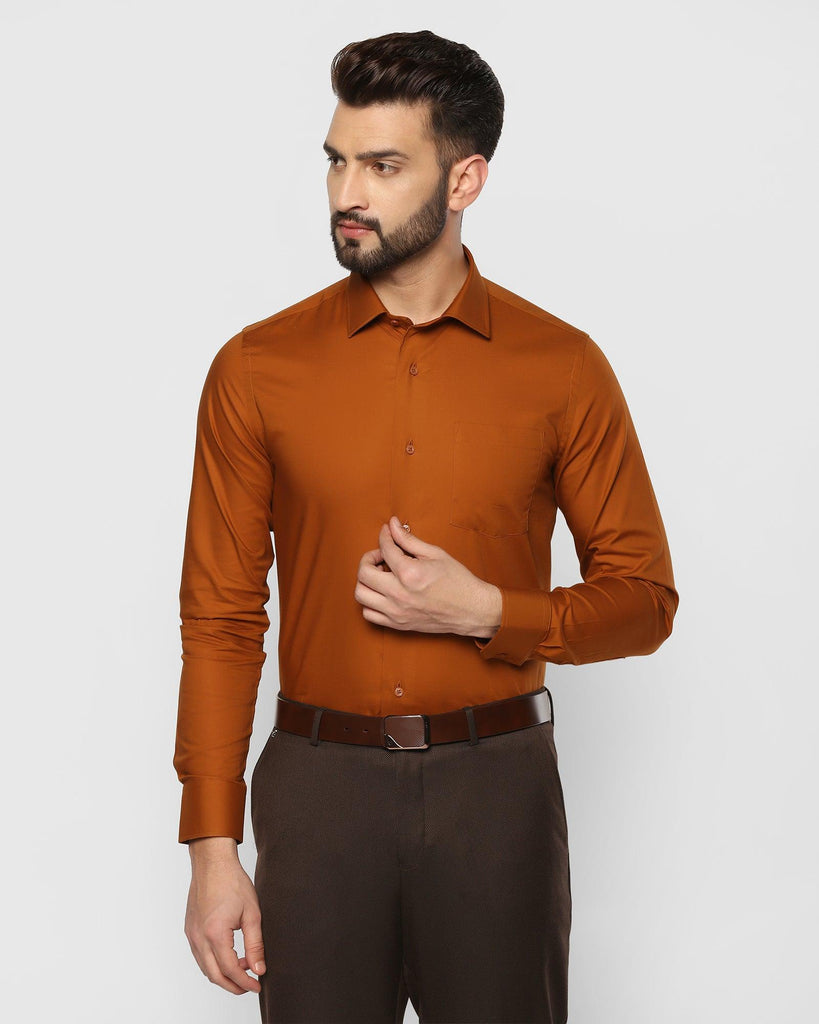 Formal Ochre Solid Shirt - Metro