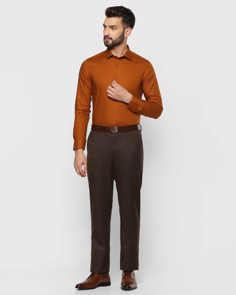 Formal Ochre Solid Shirt - Metro