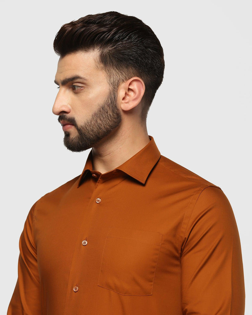 Formal Ochre Solid Shirt - Metro