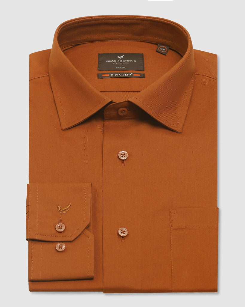 Formal Ochre Solid Shirt - Metro