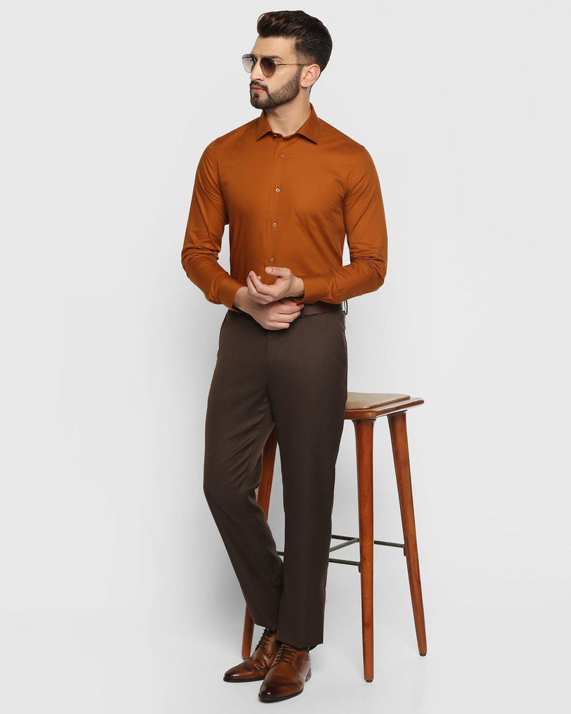 Formal Ochre Solid Shirt - Metro