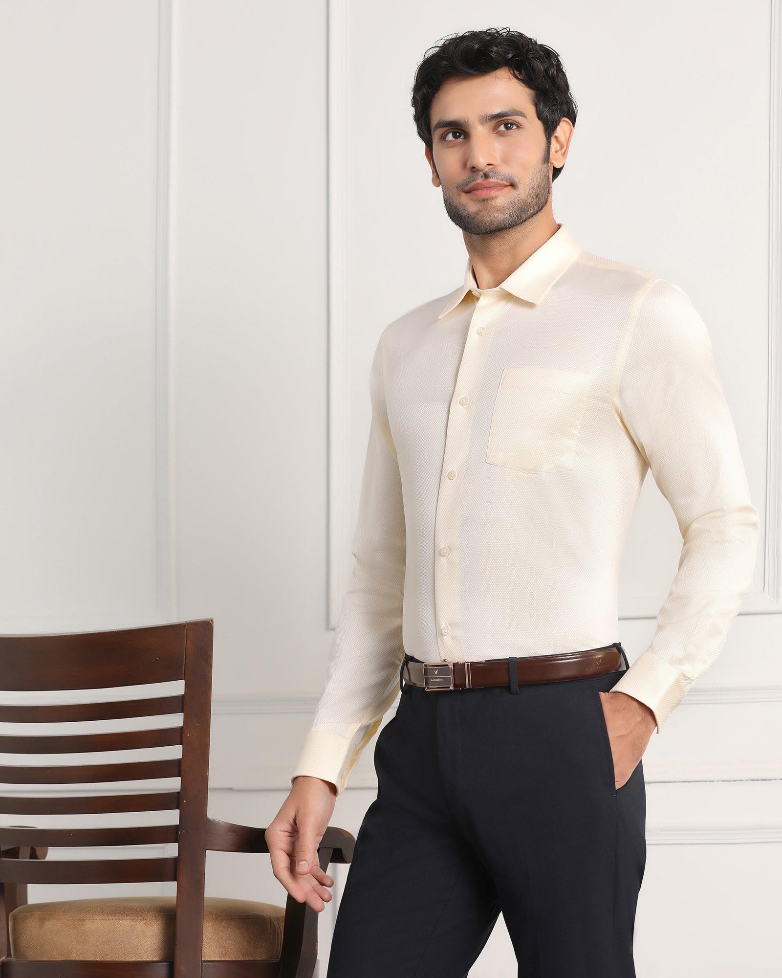 Must Haves Formal Off White Solid Shirt Samuel