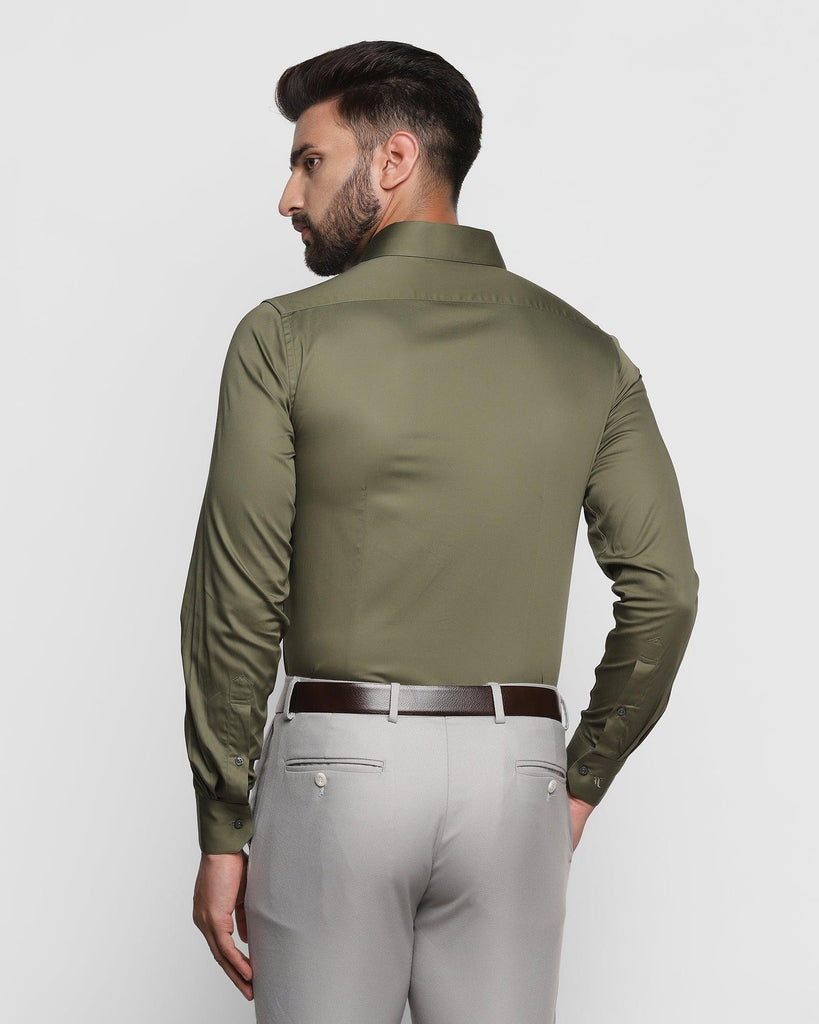 Formal Olive Solid Shirt - Tuscan