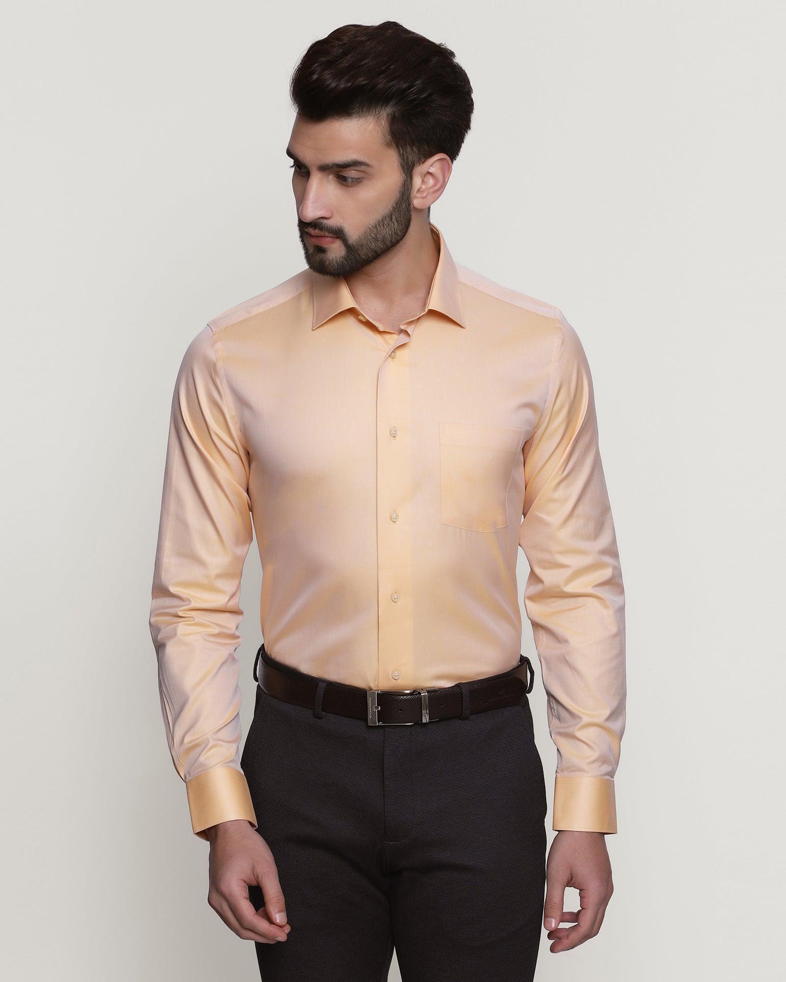 Formal Orange Solid Shirt - Ayan