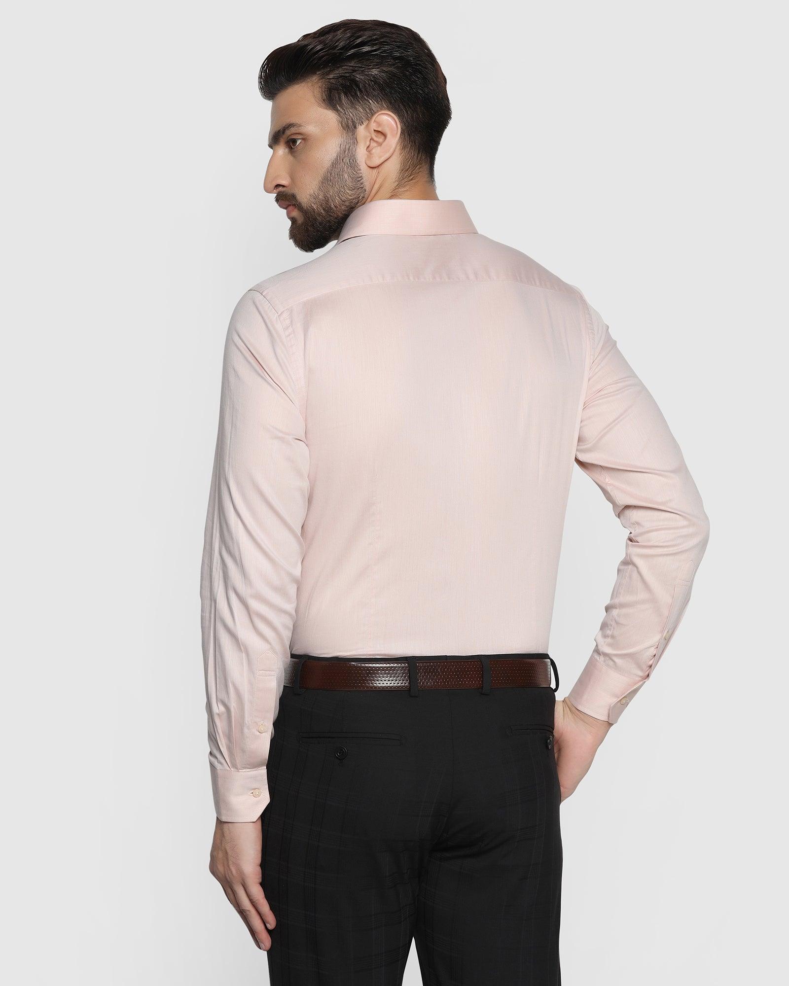 Formal Peach Solid Shirt - Otto
