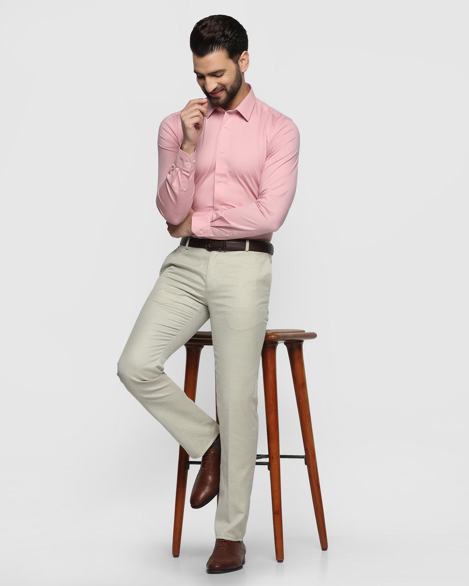 Formal Pink Solid Shirt - Jean