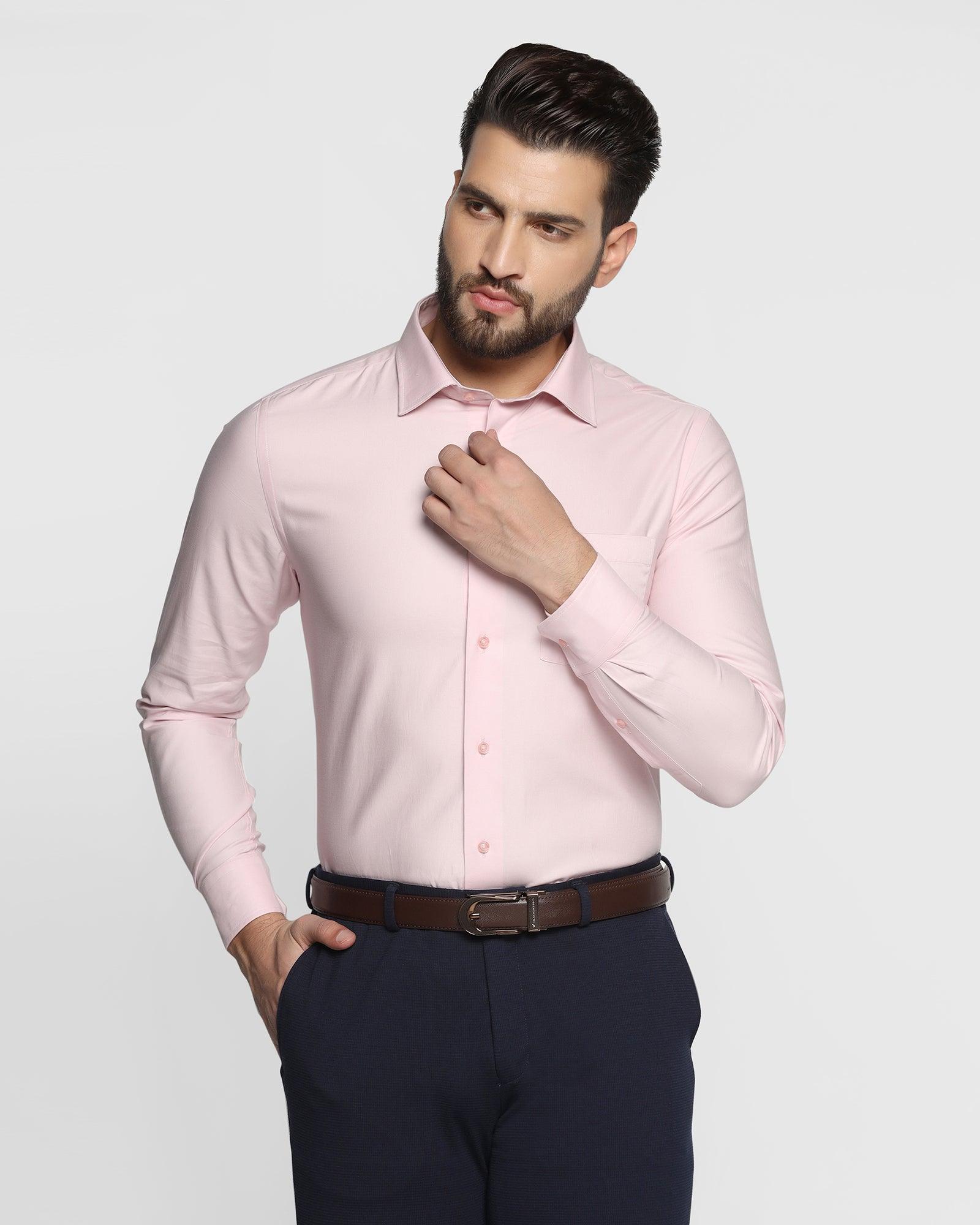 pink dress shirt black pants BOSS Slim-fit shirt in stretch linen, Men, Size: M, light pink